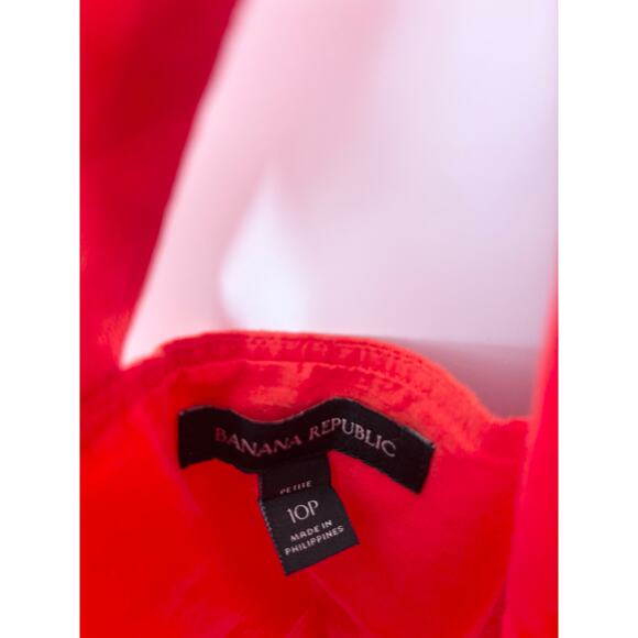 Banana Republic 100% Linen Orange High Low Sleeveless Tank Dress Size 10P - Picture 7 of 9